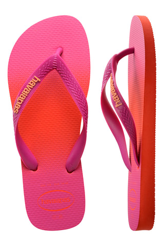 Fuksija in oranžne japonke z barvnim prelivom Havaianas Top Fashion