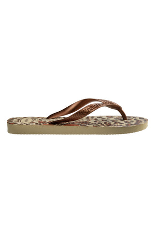 Bež in rjave sandale z vzorcem Havaianas Top Animal