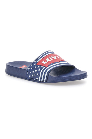 Navy copate z rdečim silikonskim logotipom LEVI'S POOL