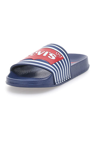 Navy copate z rdečim silikonskim logotipom LEVI'S POOL