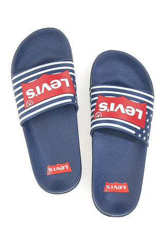 Navy copate z rdečim silikonskim logotipom LEVI'S POOL