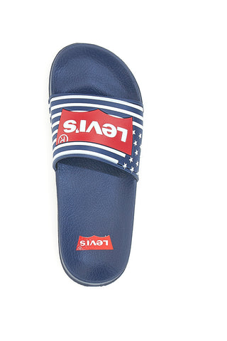 Navy copate z rdečim silikonskim logotipom LEVI'S POOL
