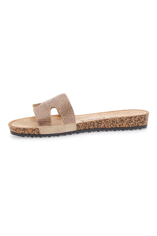 Sandalji Champagne z bleščečim trakom FUN BEACH 13523