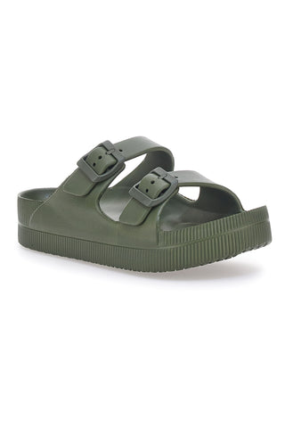 Zelene gume copate z dvojnim trakom in flatform 2T2L HM07