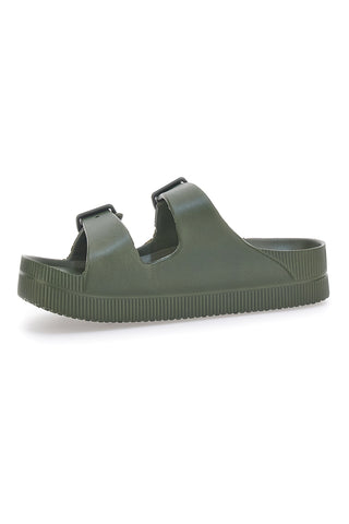 Zelene gume copate z dvojnim trakom in flatform 2T2L HM07