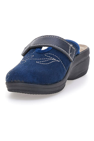 Modre natikače z cvetličnim vezenjem in nastavljivim zapenjanjem Inblu 17 LV