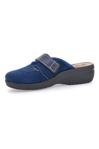 Modre natikače z cvetličnim vezenjem in nastavljivim zapenjanjem Inblu 17 LV