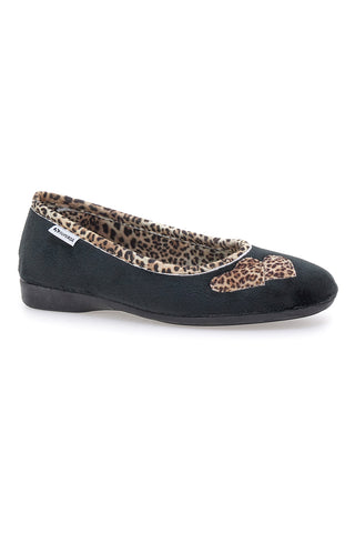 Črne copate z živalskimi detajli in srčki Superga S41S598