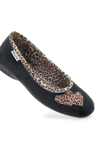 Črne copate z živalskimi detajli in srčki Superga S41S598