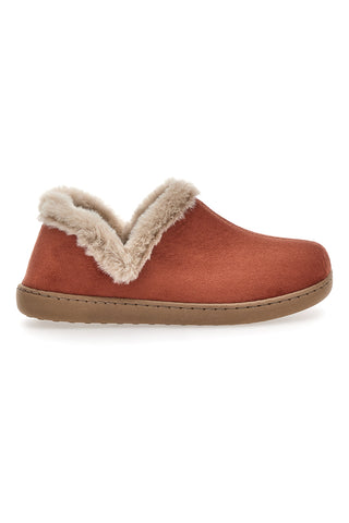 Čevlji v barvi opeke z obrobo iz krzna in toplim notranjim delom Gaia Mania GG463