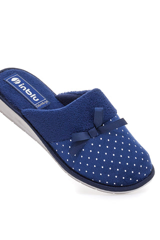 Modre natikače s pikami in okrasnim pentljem Inblu 72 LB