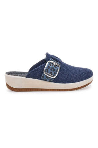 Modre natikače z leopardasto sponko in anatomsko oblikovano podplatom Inblu 40 GC