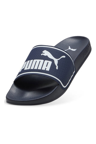Temno modri copati za bazen s kontrastnim logotipom Puma Leadcat 2.0