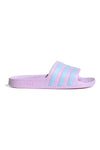 Lila kopalke z Adidas Adilette Aqua črtami