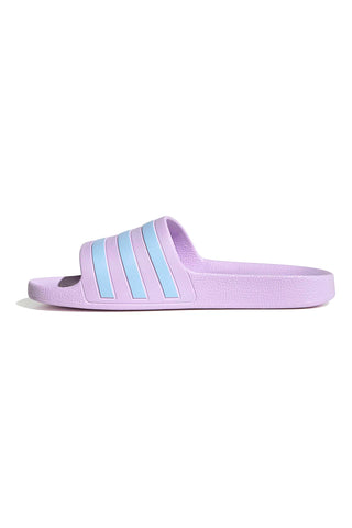 Lila kopalke z Adidas Adilette Aqua črtami