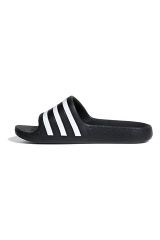 Črne in bele natikače z Adidas Adilette Aqua K črtami