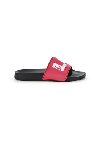 Črni in fuksijski copati za bazen z logotipom Levi's VPOL0241S