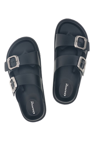 Črn copat z dvojno zaponko Superga S87Y832