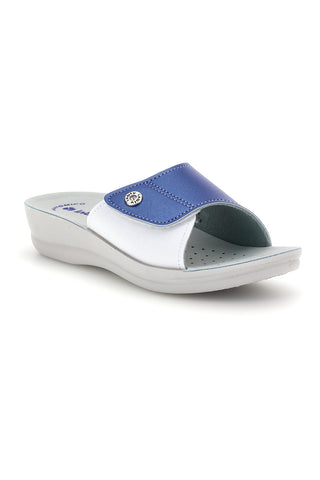 Modro-beli copati z nastavljivim trakom Inblu 61 VR