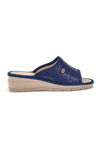 Ciabatte Blu con zeppa comfort Linea Comoda 7555