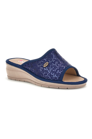 Ciabatte Blu con zeppa comfort Linea Comoda 7555