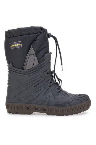 Črni škornji z debelo podlogo in nastavljivimi vezalkami Goodyear GY3207