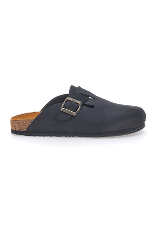 Črne copate Made in Italy z notranjim podplatom iz pravega usnja SUPERGA S31U384