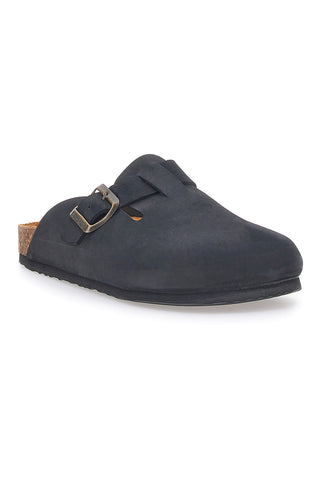 Črne copate Made in Italy z notranjim podplatom iz pravega usnja SUPERGA S31U384
