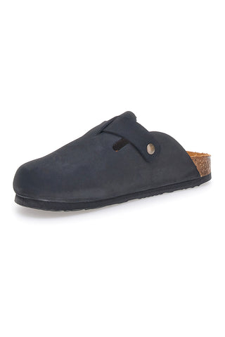 Črne copate Made in Italy z notranjim podplatom iz pravega usnja SUPERGA S31U384