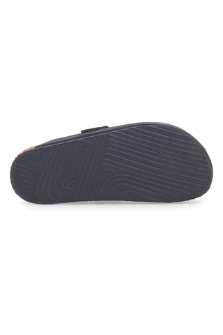 Črne copate Made in Italy z notranjim podplatom iz pravega usnja SUPERGA S31U384