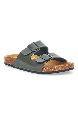 Vojaško zelene natikače z dvojno zaponko in trakovi Pittarello Tierra 335A038SR
