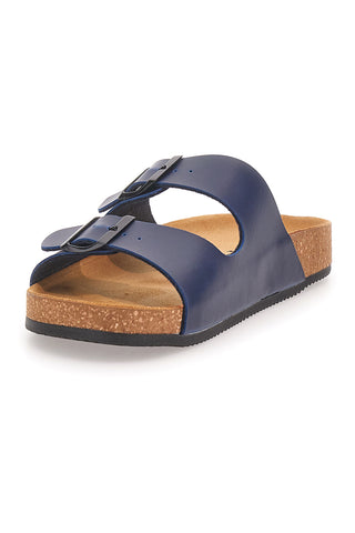 Modre natikače z dvojno zaponko in usnjenim podplatom Made in Italy Pittarello Tierra 335A038SR