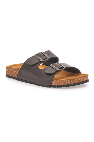 Rjave natikače z dvojno zaponko in usnjeno podlogo Made in Italy Pittarello Tierra 335A2177SR