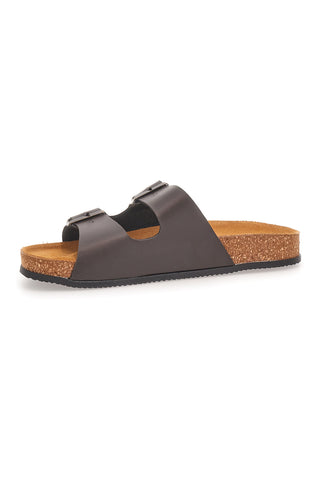 Rjave natikače z dvojno zaponko in usnjeno podlogo Made in Italy Pittarello Tierra 335A2177SR