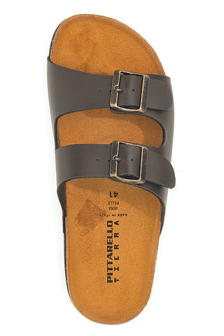 Rjave natikače z dvojno zaponko in usnjeno podlogo Made in Italy Pittarello Tierra 335A2177SR