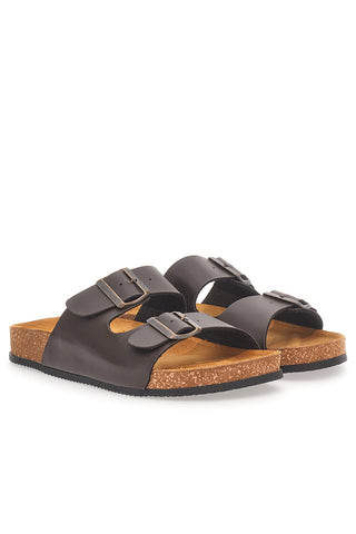 Rjave natikače z dvojno zaponko in usnjeno podlogo Made in Italy Pittarello Tierra 335A2177SR