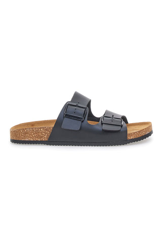 Antracitne natikače z dvojno zaponko, izdelane v Italiji PITTARELLO TIERRA 335A20630SR
