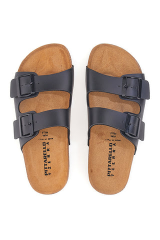 Antracitne natikače z dvojno zaponko, izdelane v Italiji PITTARELLO TIERRA 335A20630SR