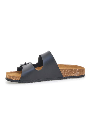 Črne natikače z dvojno zaponko, izdelane v Italiji PITTARELLO TIERRA 335A20630SR