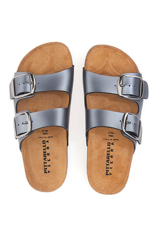 Sive natikače z dvojno zaponko, izdelane v Italiji PITTARELLO TIERRA 335A20630SR