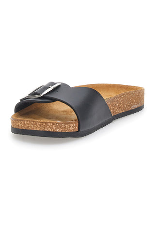 Črne natikače s sponko, izdelane v Italiji PITTARELLO TIERRA 257A21030SR