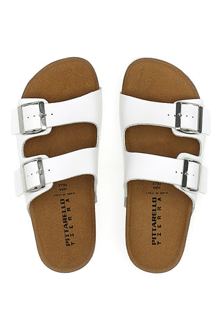 Bele natikače z dvojno zaponko, izdelane v Italiji PITTARELLO TIERRA 335A00630SR
