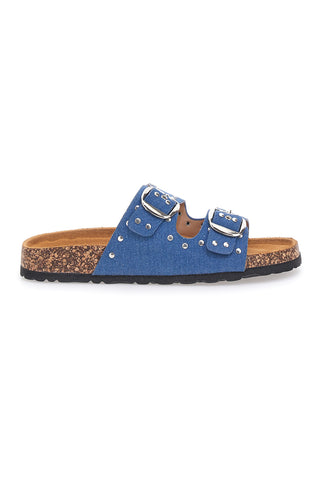 Modre denim copate z zakovicami in dvojno zaponko PITTARELLO SUN SR001