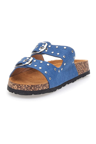 Modre denim copate z zakovicami in dvojno zaponko PITTARELLO SUN SR001
