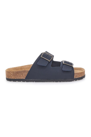 Modre natikače z dvojno zaponko in anatomsko oblikovano podplatjo Bio Up 201