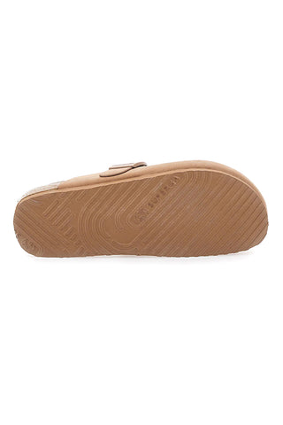 Bež copate s sponko in podplatom iz pravega usnja Superga S11U700