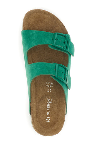 Zeleni copati z dvojno zaponko Superga S11U109