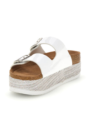 Bleščeči beli copati z dvojno zaponko Superga S11U009