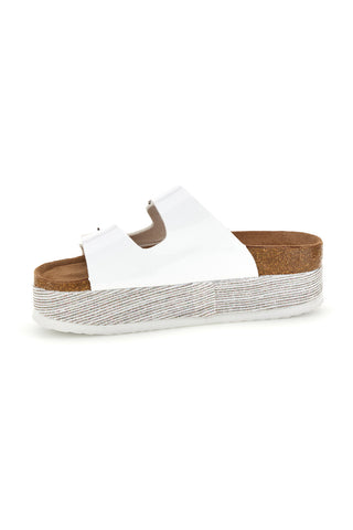 Bleščeči beli copati z dvojno zaponko Superga S11U009