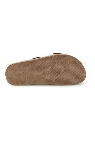 Bež copati z dvojnim nastavljivim trakom in podplatom Superga S11T228.